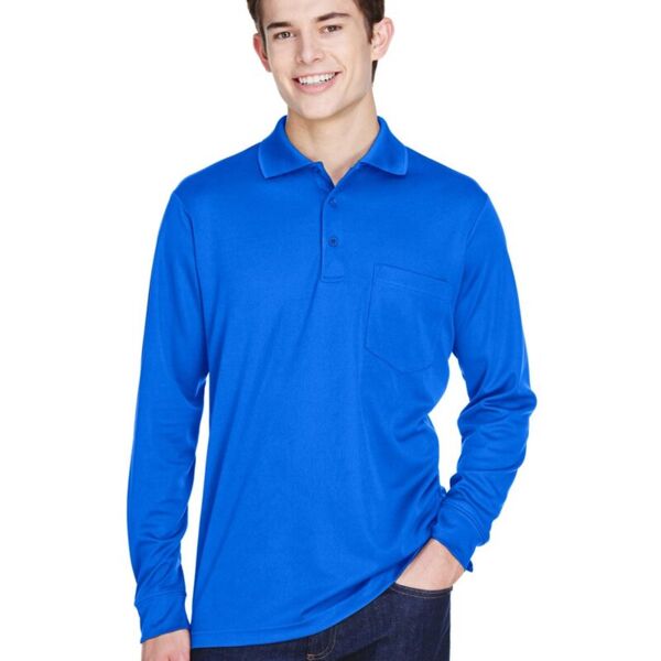 Pinnacle Performance Long Sleeve Piqué Polo with Pocket Thumbnail