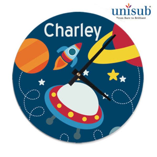 Wall Clock, Unisub 8.125" x .045". Unframed Gloss White Sublimation Aluminum Face Thumbnail