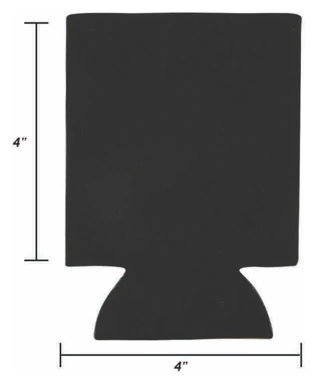 Blank neoprene can cooler, 4 inch by 4 inch flat