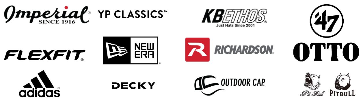 Richardson Sports, KB Ethos, 47 Brand, Otto Caps, Pitbull Caps, Decky Caps, Outdoor Cap, Imperial Caps